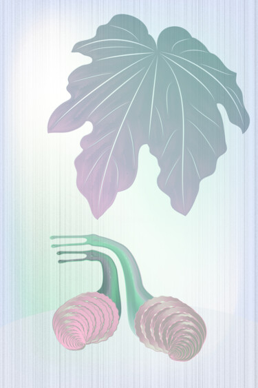 Arte digitale intitolato "Two pink snails" da Irina Ryzkova (Ira Go), Opera d'arte originale, Lavoro digitale 2D
