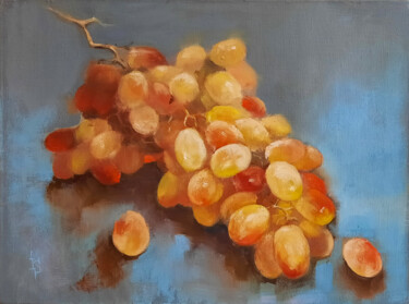 Painting titled "The Grapes of the F…" by Irina Sergeyeva, Original Artwork, Oil Mounted on Wood Stretcher frame