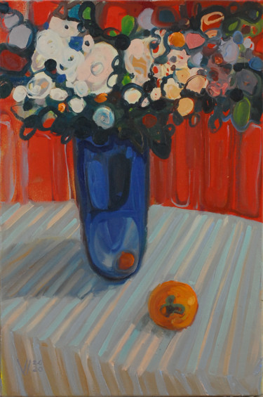 Painting titled "Still life with a v…" by Irina Vasileva, Original Artwork, Oil