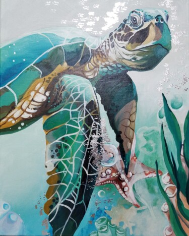 Malarstwo zatytułowany „turtle interior pai…” autorstwa Ирина Вишневецкая, Oryginalna praca, Akryl