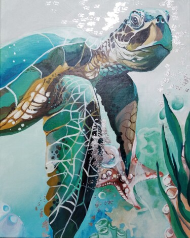 Painting titled "turtle interior pai…" by Irina Vishnevetskaia, Original Artwork, Acrylic