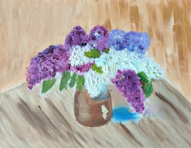 Pittura intitolato "Bouquet de lilas" da Irina Voloshina, Opera d'arte originale, Olio