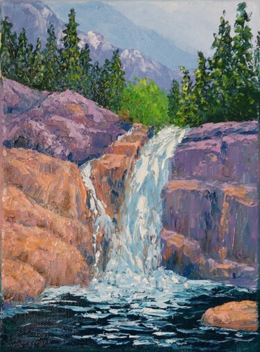 Peinture intitulée "Waterfall" par Irina Zakharova, Œuvre d'art originale, Huile Monté sur Châssis en bois