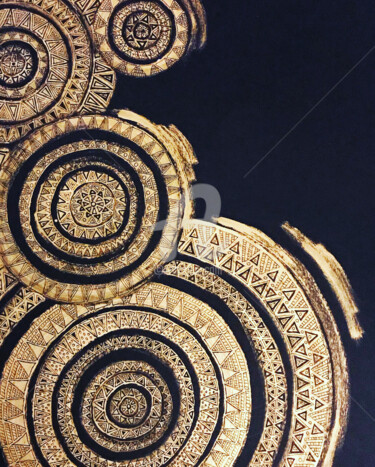 Digital Arts με τίτλο "Inca Gold" από Irina Ziborova, Αυθεντικά έργα τέχνης, Ακρυλικό