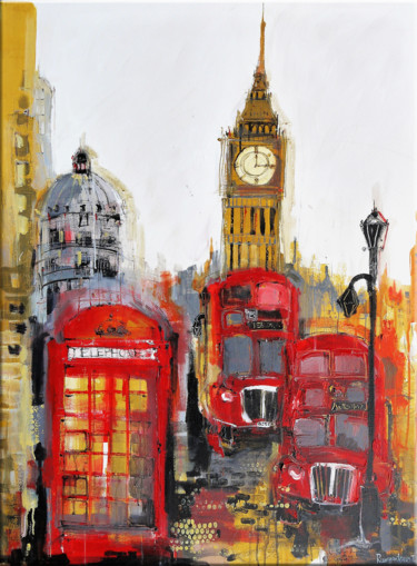 Pintura titulada "London Skyline" por Irina Rumyantseva, Obra de arte original, Acrílico