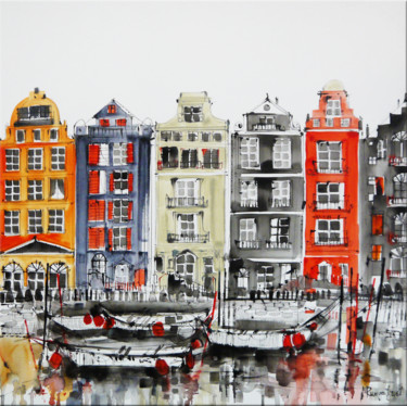 Peinture intitulée "Wonderful Amsterdam" par Irina Rumyantseva, Œuvre d'art originale, Acrylique