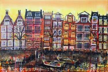 Painting titled "Amsterdam Setting S…" by Irina Rumyantseva, Original Artwork, Acrylic
