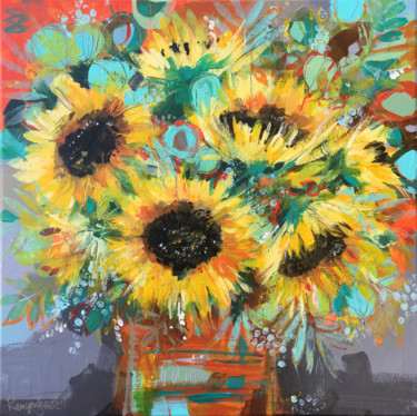 Peinture intitulée "Sunflowers Still Li…" par Irina Rumyantseva, Œuvre d'art originale, Acrylique