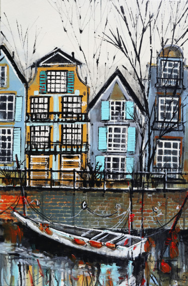 Painting titled "Amsterdam C01N01" by Irina Rumyantseva, Original Artwork, Acrylic