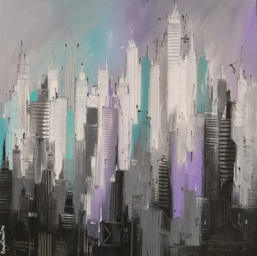 Painting titled "Inner City Lights" by Irina Rumyantseva, Original Artwork, Acrylic