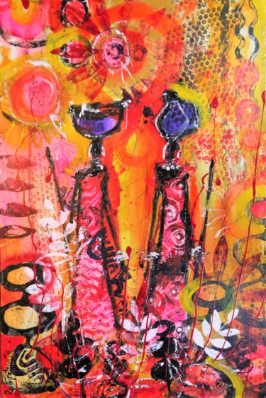 Peinture intitulée "African Spirit 2" par Irina Rumyantseva, Œuvre d'art originale, Acrylique