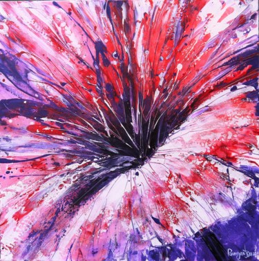 Картина под названием "Pink Poppy Blossom" - Irina Rumyantseva, Подлинное произведение искусства, Акрил