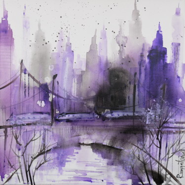 Pintura intitulada "Midtown Skyline" por Irina Rumyantseva, Obras de arte originais, Acrílico