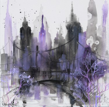Pintura intitulada "Midtown Skyline 2" por Irina Rumyantseva, Obras de arte originais, Acrílico