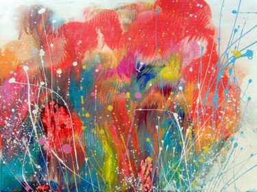 Painting titled ""Splashes" #4 Abstr…" by Irini Karpikioti, Original Artwork, Acrylic