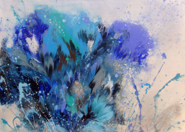 Schilderij getiteld "Blue composition" door Irini Karpikioti, Origineel Kunstwerk, Acryl