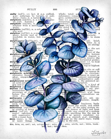 「Blue eucalyptus flo…」というタイトルの絵画 Irinjoyartによって, オリジナルのアートワーク, 水彩画