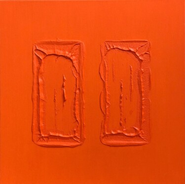 Картина под названием "Orange  art 3D text…" - Iris White, Подлинное произведение искусства, Акрил