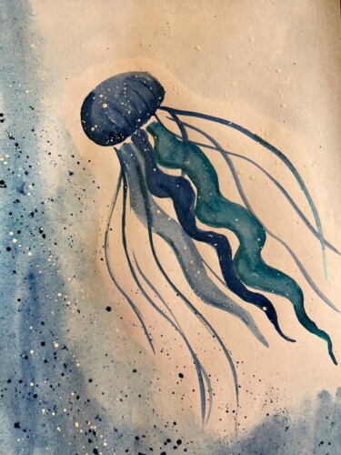 Peinture intitulée "Медуза" par Iris, Œuvre d'art originale, Aquarelle