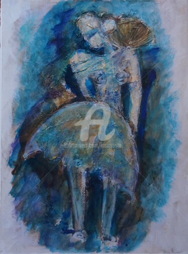 Peinture intitulée "Tutu in blue" par Iris, Œuvre d'art originale, Acrylique