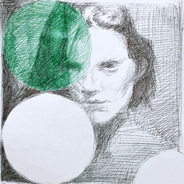 Рисунок под названием "Symmetry 25 x 25 x…" - Irjan Moussin, Подлинное произведение искусства, Шариковая ручка Установлен на…