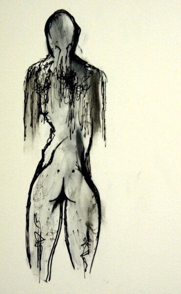 Dibujo titulada "Self-portrait." por Irvin Grassi, Obra de arte original, Pluma de gel