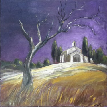 Peinture intitulée "Chapelle en Provence" par Irwine B., Œuvre d'art originale, Acrylique