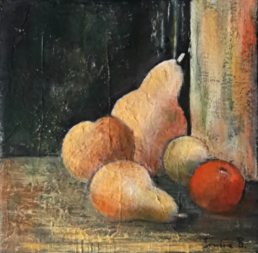 Peinture intitulée "5 fruits au dessert" par Irwine B., Œuvre d'art originale, Acrylique