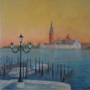 Painting titled "Venise, San Giorgio…" by Irwine B., Original Artwork, Oil