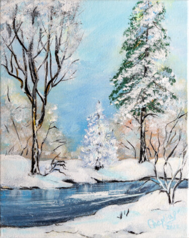 Malarstwo zatytułowany „Winter” autorstwa Iryna Chaplia, Oryginalna praca, Akryl