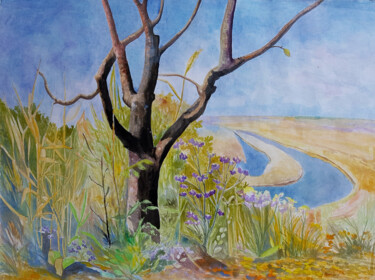 Painting titled "Old tree" by Iryna Makhovska, Original Artwork, Watercolor