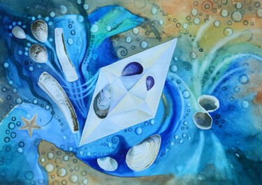 Peinture intitulée ""Whirlpool"" par Iryna Makhovska, Œuvre d'art originale, Aquarelle