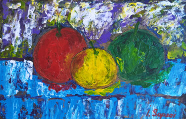 Peinture intitulée "Painting apples. Fr…" par Iryna Sapsai, Œuvre d'art originale, Acrylique