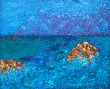 Painting titled "Painting rocks. Mou…" by Iryna Sapsai, Original Artwork, Oil