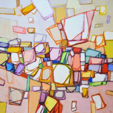 Peinture intitulée "Colored maze." par Iryna Kastsova, Œuvre d'art originale, Acrylique Monté sur Châssis en bois
