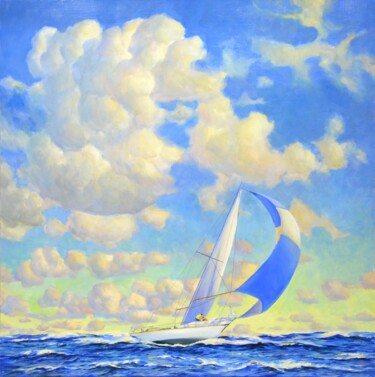 Painting titled "Fresh breeze" by Iryna Kastsova, Original Artwork, Oil Mounted on Wood Stretcher frame