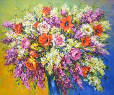 제목이 "Spring bouquet"인 미술작품 Iryna Kastsova로, 원작, 기름 나무 들것 프레임에 장착됨