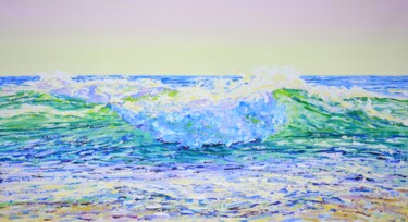 Painting titled "Ocean waves 3." by Iryna Kastsova, Original Artwork, Acrylic Mounted on Wood Stretcher frame