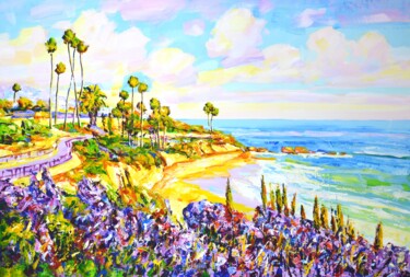 Картина под названием "Laguna Beach (Calif…" - Iryna Kastsova, Подлинное произведение искусства, Акрил Установлен на Деревян…