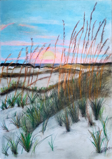 Malarstwo zatytułowany „Dunes” autorstwa Isa-Isarielle, Oryginalna praca, Pastel