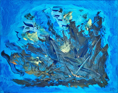 Schilderij getiteld "Tangled mess" door Isa-Isarielle, Origineel Kunstwerk, Acryl Gemonteerd op Frame voor houten brancard