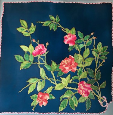 Artisanat intitulée "roses" par Isabelle Seguin, Œuvre d'art originale, Écharpes et Foulards