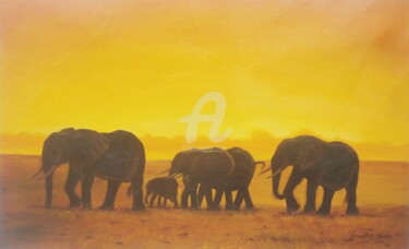 Painting titled "A Journey" by Isaac Opoku Badu, Original Artwork, Acrylic