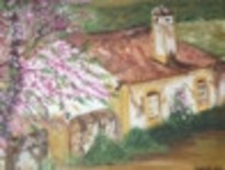 Pintura intitulada "Casa Rústica" por Isabel Alfarrobinha, Obras de arte originais