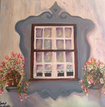 Painting titled "JANELA / WINDOW" by Isabel Alfarrobinha, Original Artwork, Oil