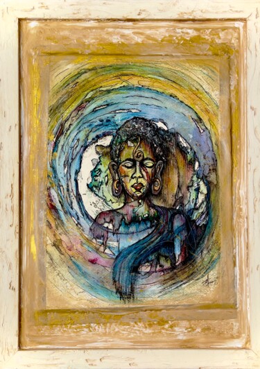 Pittura intitolato "Shiva" da Isabel Ferrer, Opera d'arte originale, Acquarello