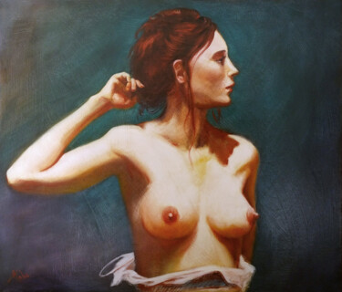 Картина под названием "💜La femme perdue 💜T…" - Isabel Mahe, Подлинное произведение искусства, Масло Установлен на Деревянная…