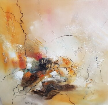 Schilderij getiteld ""Symphonie" n°315" door Isabel Ollange, Origineel Kunstwerk, Olie