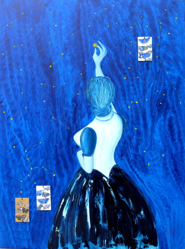 Malerei mit dem Titel "Blanche étoile - St…" von Isabelle Lafargue, Original-Kunstwerk, Öl