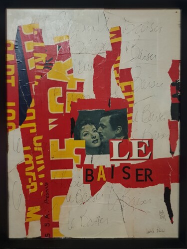 「Le Baiser」というタイトルのコラージュ Isabelle Blondelによって, オリジナルのアートワーク, コラージュ